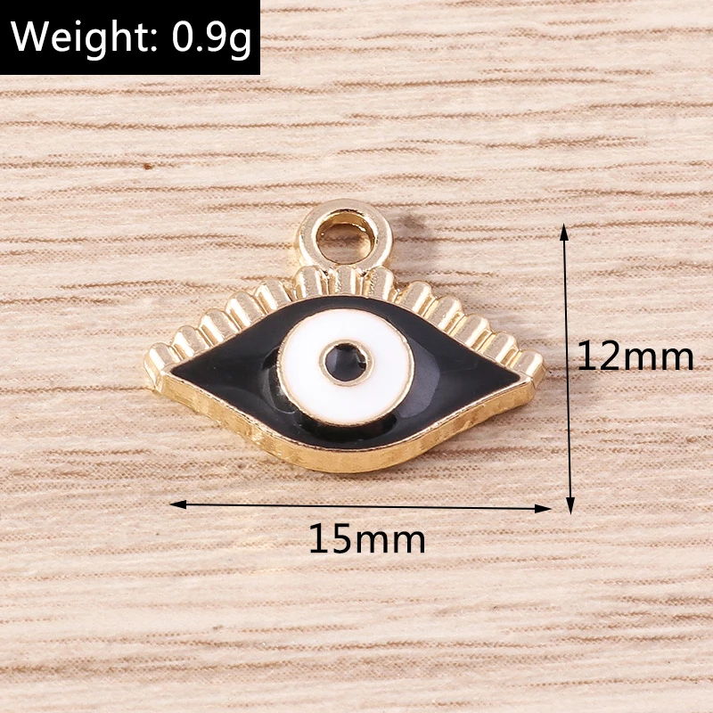 10 Stück 15x19mm Niedliche Emaille-Anhänger in Form von Handflächen und Augen für die Schmuckherstellung, Ohrhänger, Armbänder, Halsketten, DIY-Bastelzubehör – Detail 14