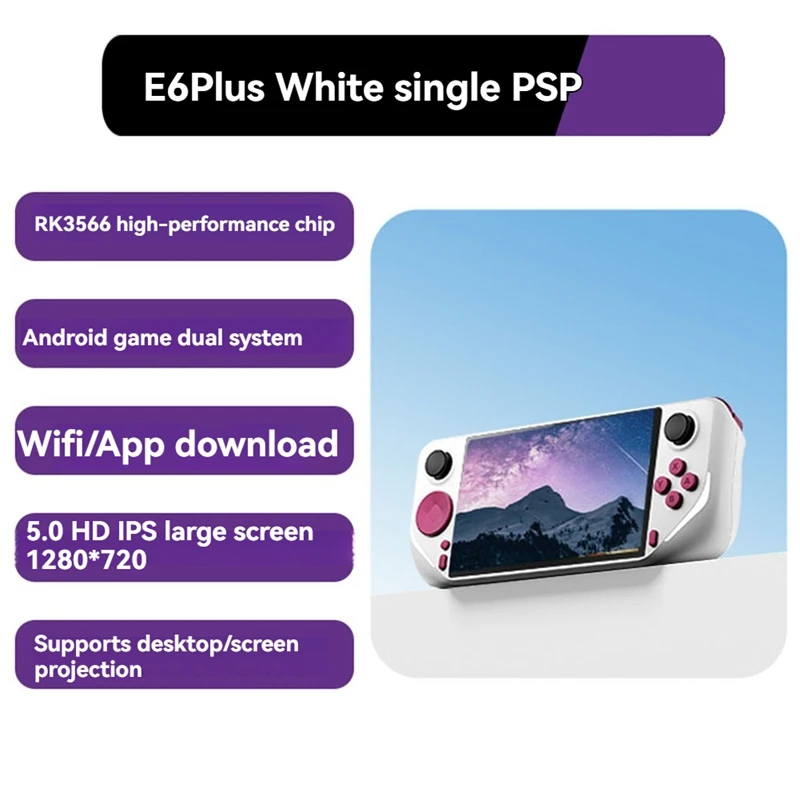 E6plus Handheld Rk3566 Dual-System Game Machine 5.0 Hd Ips Big Screen With Touch Hd Big Screen Supports Wifi Projection A