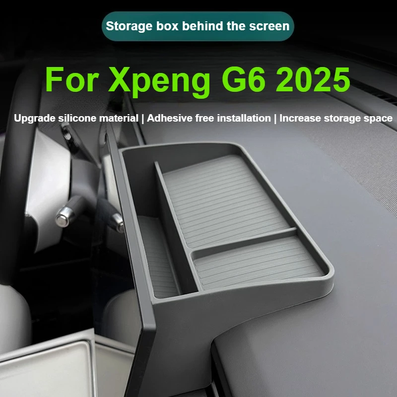 

For Xpeng G6 2025 Car Screen Rear Storage Box Silicone Storage Box Dashboard Storage Modification Accessories