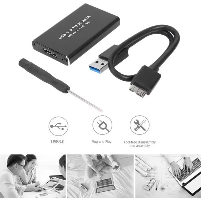 

M.2 SATA SSD to USB 3.0 External SSD Reader Converter Adapter Enclosure,Support NGFF M.2 2280 2260 2242 SSD with Key B/Key B+M