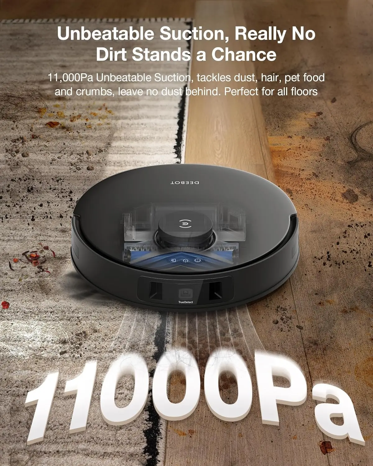 DEEBOT  Robot Vacuum Technology TruEdge Adaptive Edge Mopping Hot Water Mop Washing Self-Emptying Self RefillingAuto-Mop Lifting