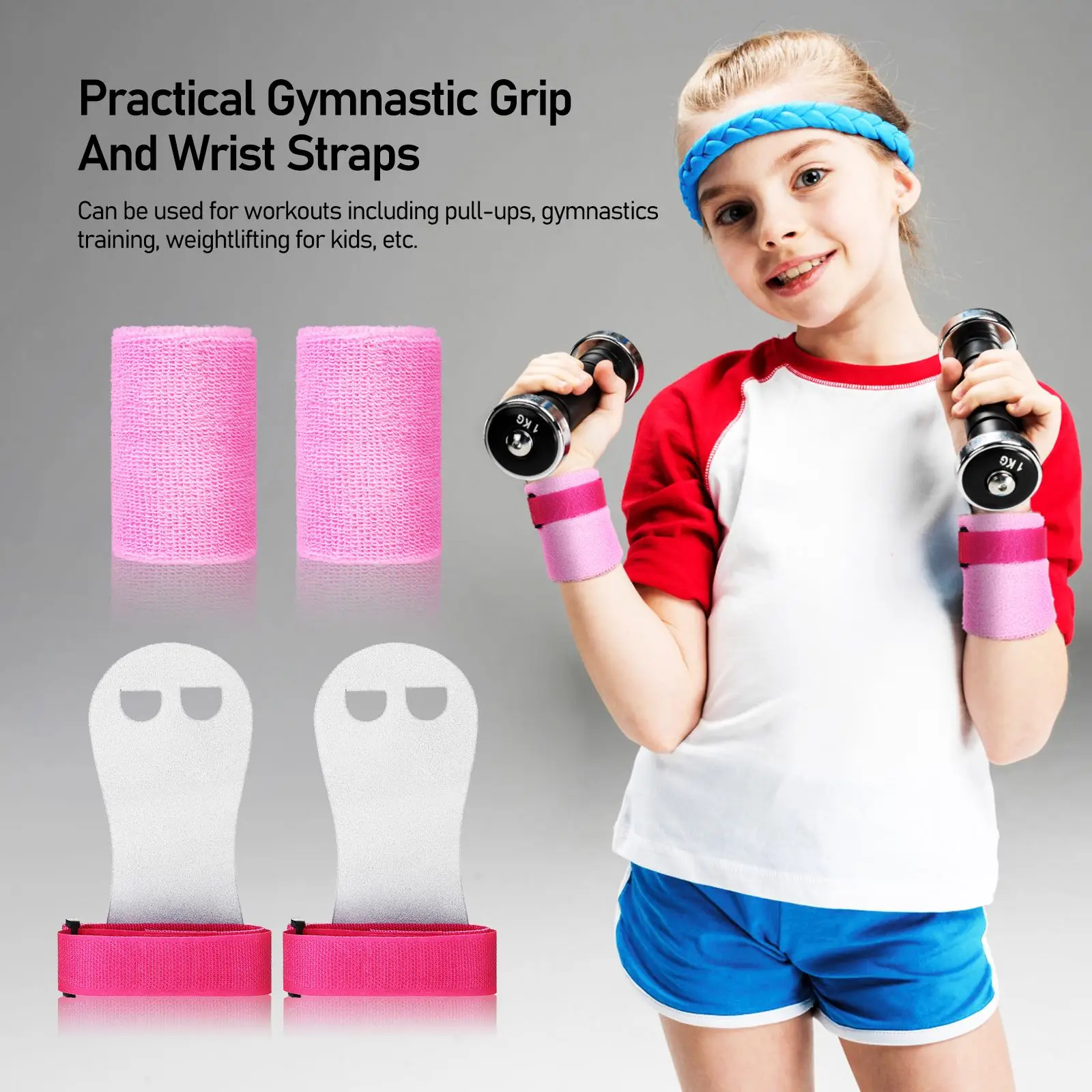 4pcs Gymnastics Hand Grips Weightlifting Workout Straps Gymnastics Palm Protector Wrist Support Bands Sweatbands Equipment