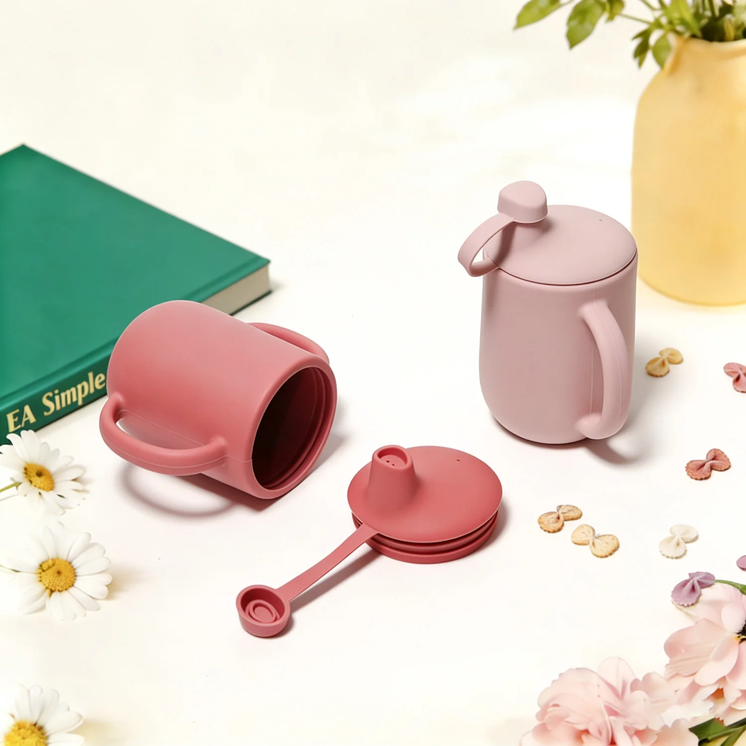 Silicone Baby Sippy Cup Toddle Water Cup Baby Feeding Training Cup With Lid