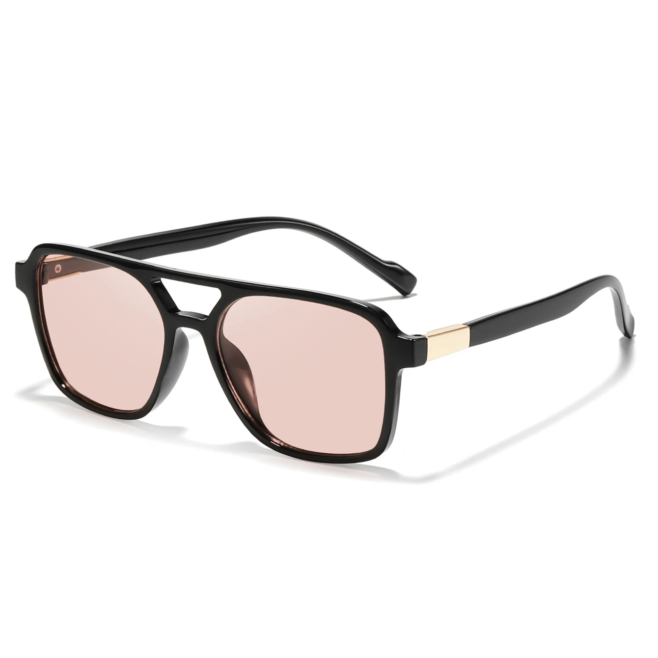 Retro-Sonnenbrille mit doppeltem Bügel für Männer und Frauen, Vollrahmen, bunte Brille, für den täglichen Gebrauch, Strand, Reisen, Laufen, Unisex, UV400-Schutz