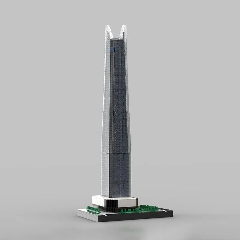 Moc Building Bricks Modular World Tower Ver 2 at 1/650th Scale Model Technology Blocks Christmas DIY Toy Construction Gifts