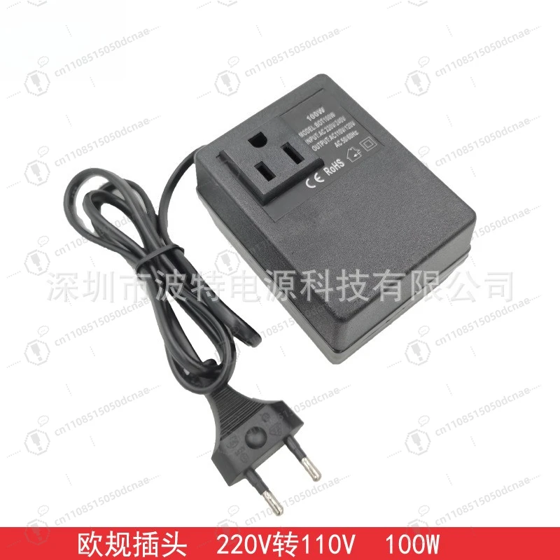 100W Step Down Voltage Converter 220V to 110V AC Power Transformer EU US Plug for Travel Appliances