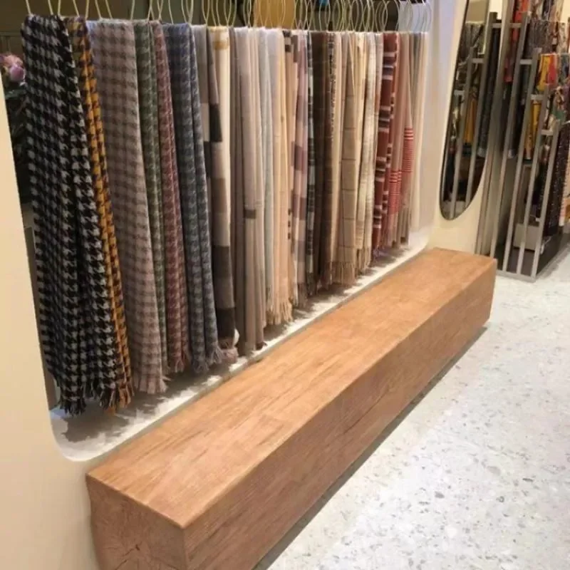Retro Solid Wood Log Bench Creative Rest Stool for TV Cabinet Shoe Store Clothing Shop Exhibition Hall Display Furniture