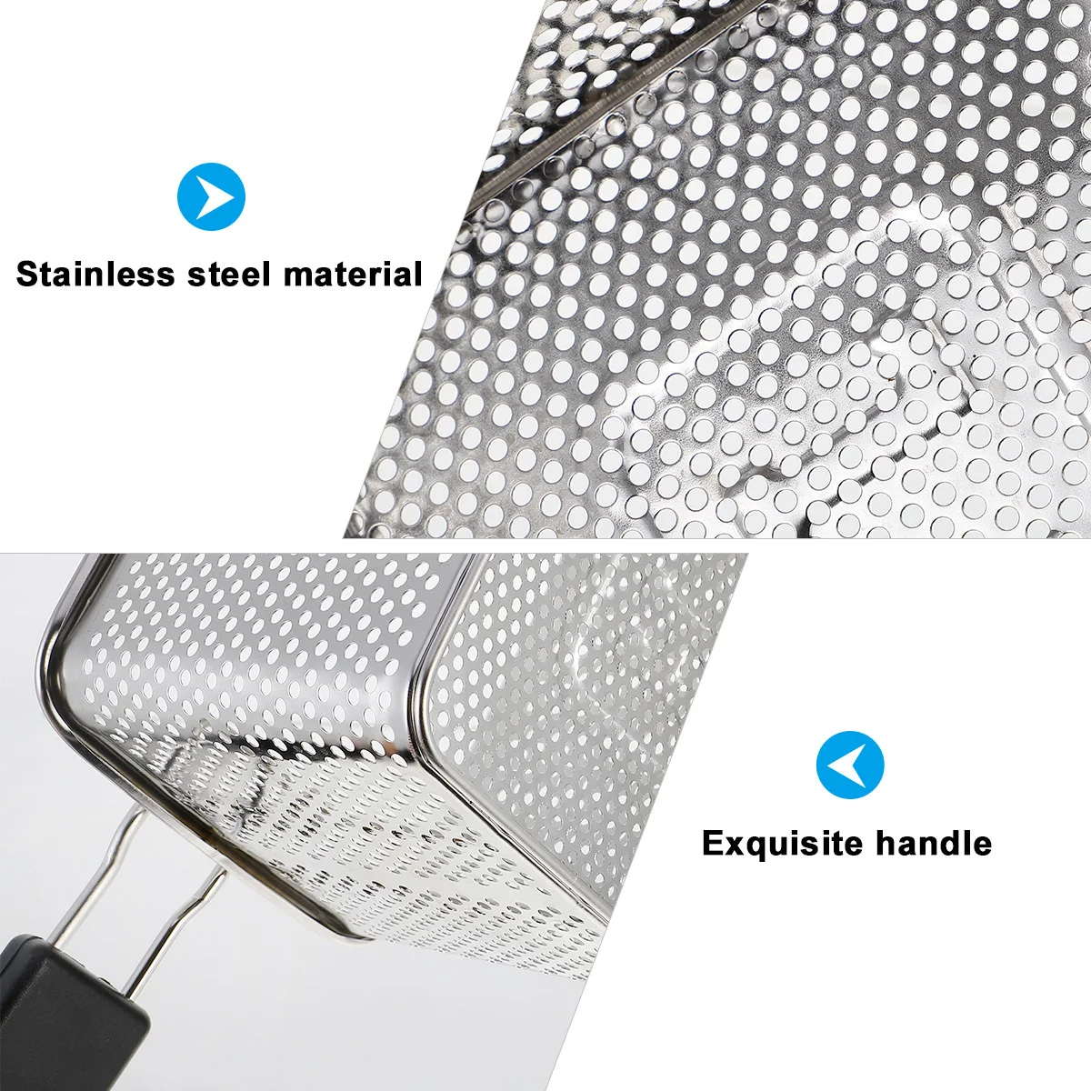 

Stainless Steel Fry Basket Heavy Duty Deep Fryer Strainer For French Fries Chicken Prawns Food Grade Cooking Tool Kitchen