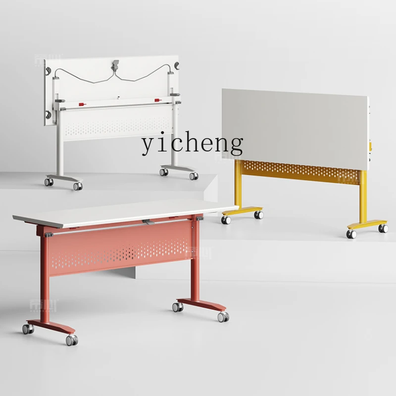 

Tqh Folding Training Table Movable Mechanism Table and Chair Combination Office Desk