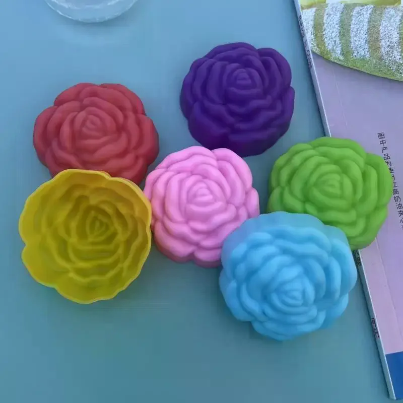 Silicone Rose Candle Mold 3D Reusable Non-Stick DIY Handmade Mould for Soap Resin Plaster Chocolate Cake Craft Use