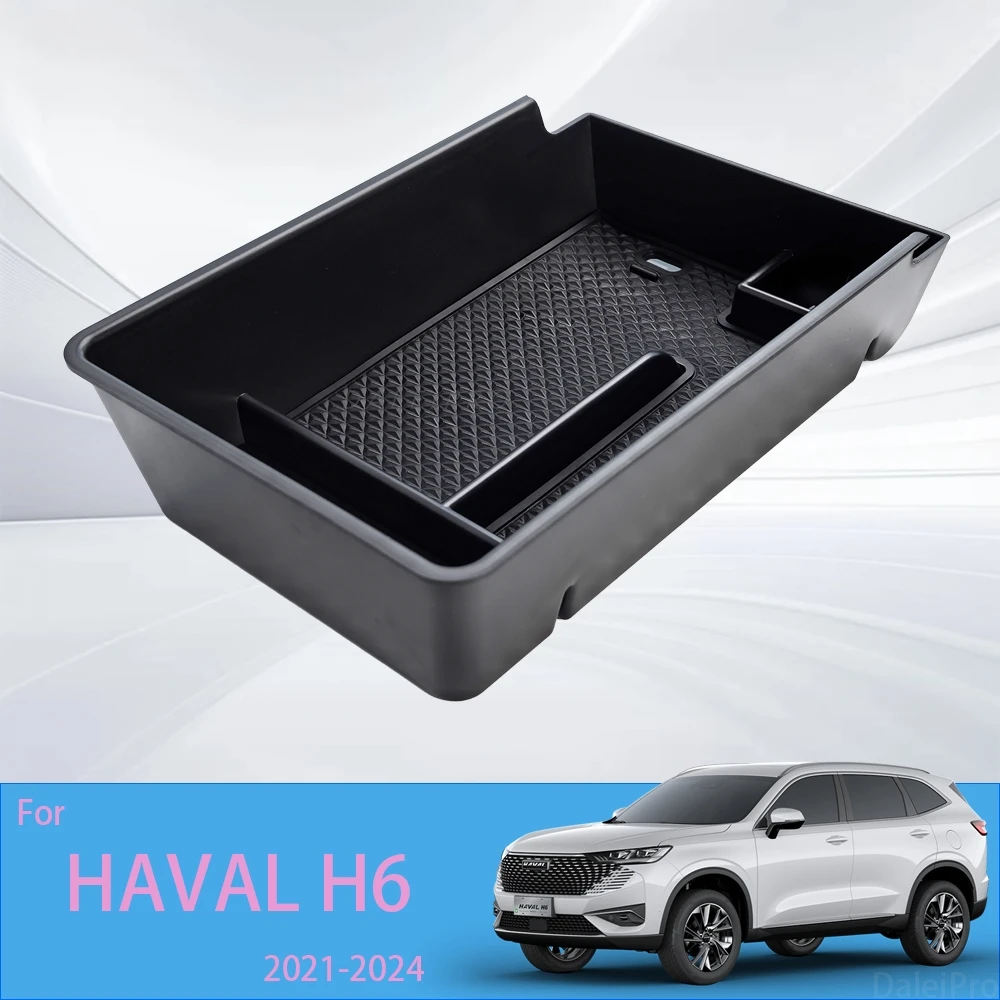 For Haval H6 3rd Gen GT 2021-2024 HEV PHEV Armrest Storage Box Center Console Organize Tray Central Tidying Interior Accessories