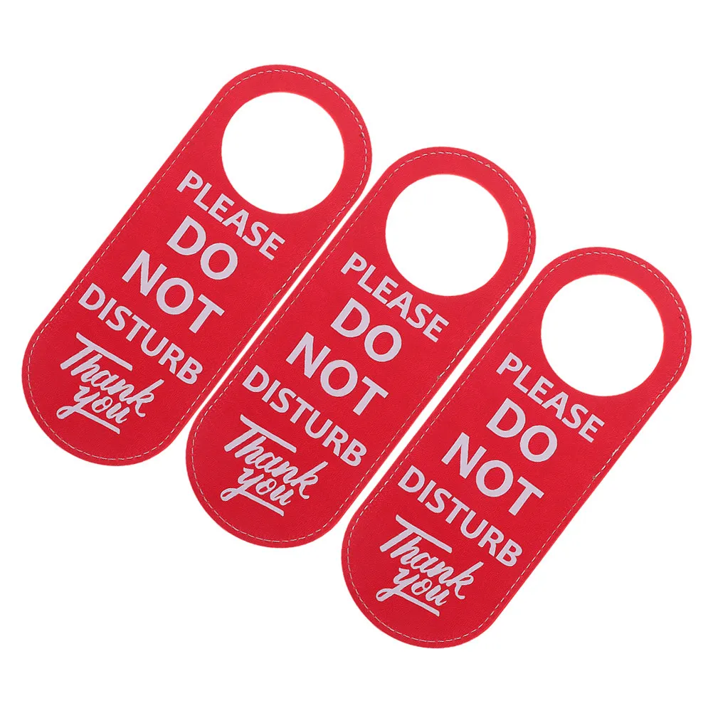 3Pcs Elegant Please Sign Double Sided Door Hanger Privacy Sign for Hotel Office Home Meeting Room Bedroom Bathroom Use