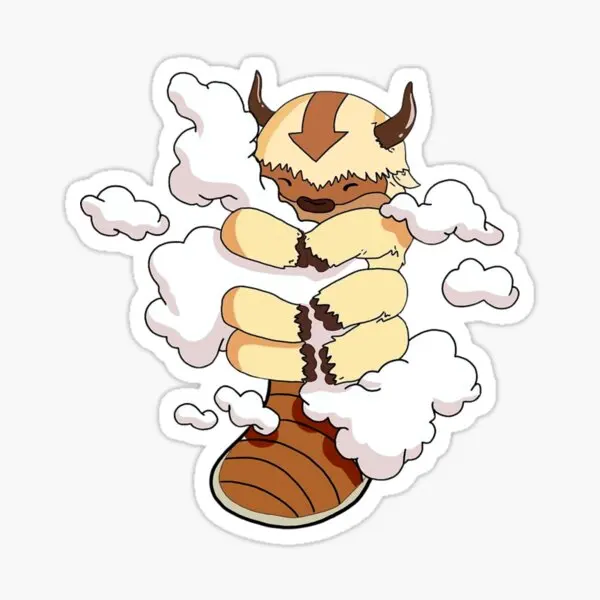 Appa With Clouds Avatar The Last Airben  5PCS Stickers for Cute Room Car Funny Laptop Water Bottles Wall Background Anime