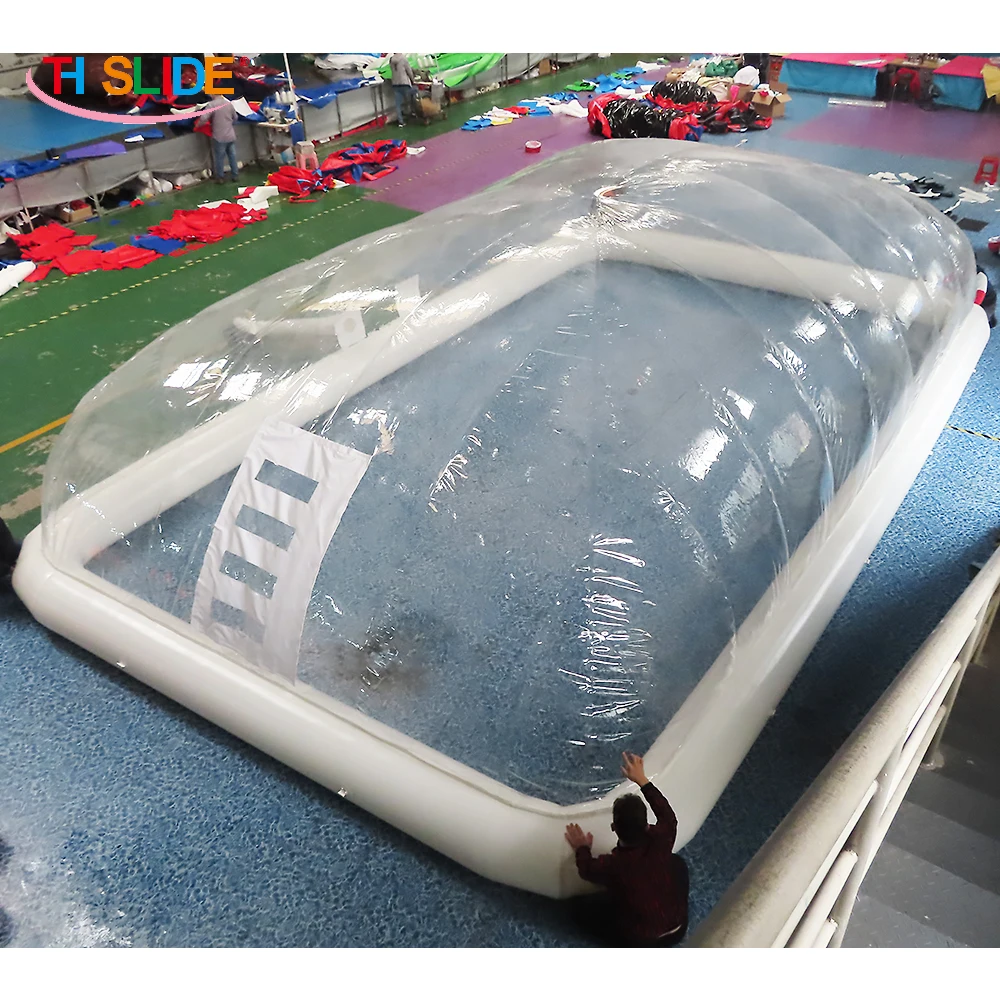 fast air ship,commercial clear tent inflatable pool cover shelter ceiling/Outdoor transparent inflatable pool bubble dome