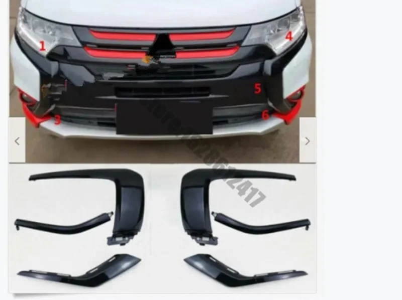 

for Mitsubishi Outlander 2016-2020 Car ABS piano black front bumper trim front grille front bumper trim Car Styling