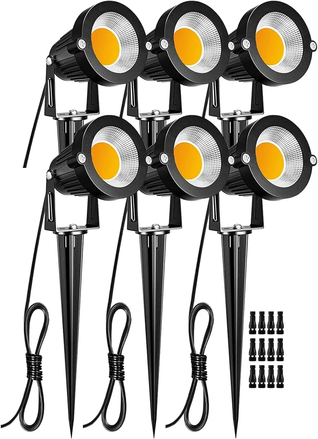 

Светодиодные ландшафтные светильники 5 Вт, 12 В/24 В, уличные прожекторы, водонепроницаемые, для декоративного освещения сада, теплый белый свет (6 шт.)