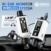 2025 NEW Debra Audio UHF IEM Stereo EMX-1 wireless monitoring system Rechargeable with 16 adjustable frequency on the screen