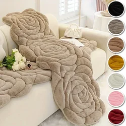 1PC Rose Flower Sofa Seat Cushion Plush Bay Window Cushion Thickened Velvet Tatami Couch Bench Long Cushion Dropshipping