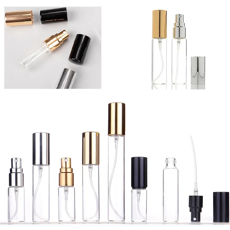 30PCS 5-15ml Clear Perfume Bottles Atomizer Glass Spray Bottle Travel Portable Refillable Sample Vial for Essential Oil Cosmetic