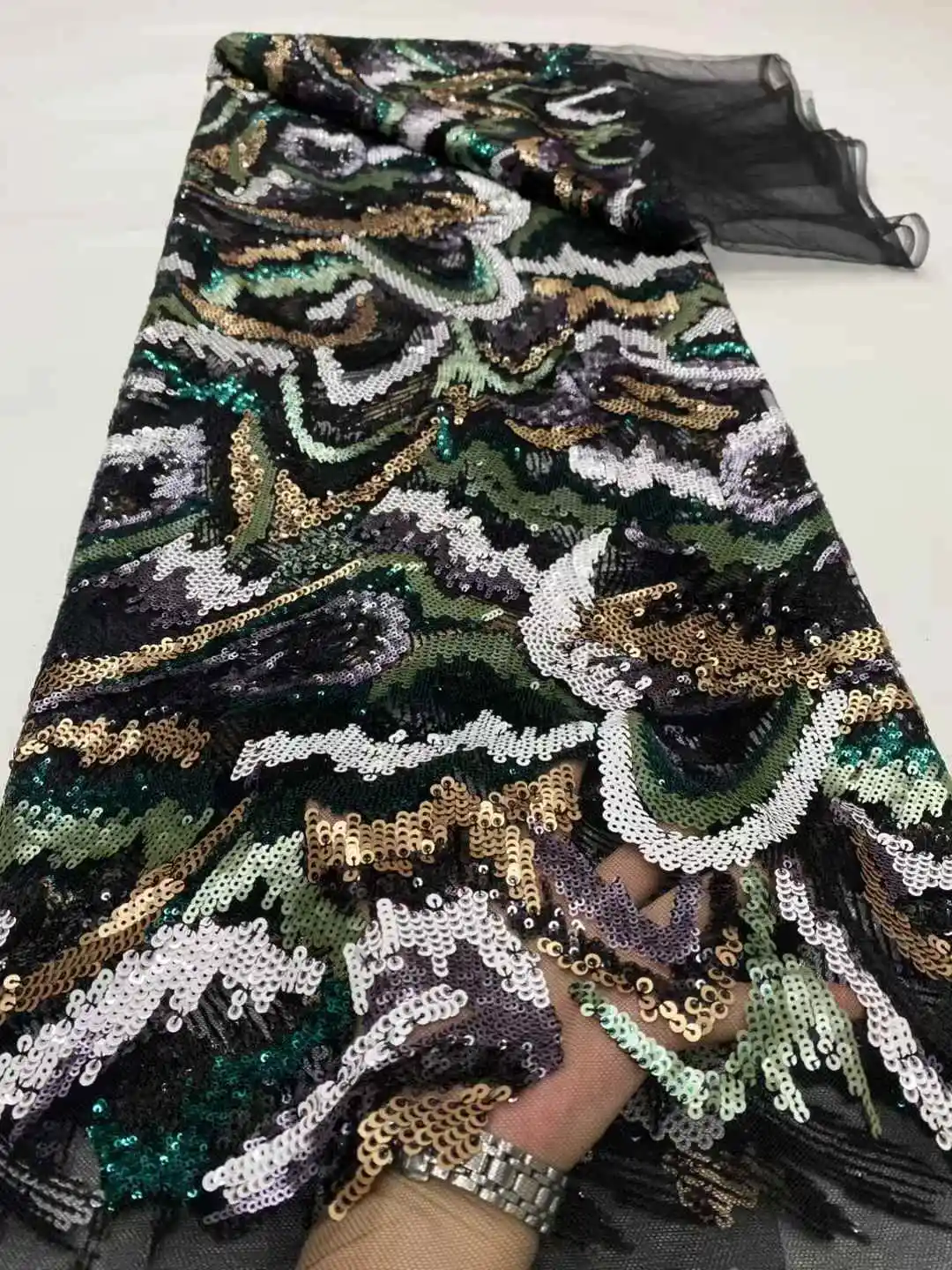 مكارثي الأفريقي أقمشة الدانتيل 2025 جودة عالية الفرنسية شبكة نسيج الدانتيل مع الترتر الخرز النيجيري لفستان الزفاف