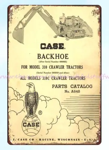 home interior design 1960s CASE LOADER BACKHOE Wheel Tractor metal tin sign