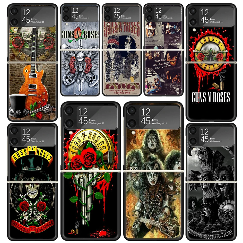 Guns N Roses Good Time Clear Phone Case For Samsung Z Flip 5 4 3 Galaxy ZFlip 6 5G Shockproof Hard Print Cover TPU PC Coque