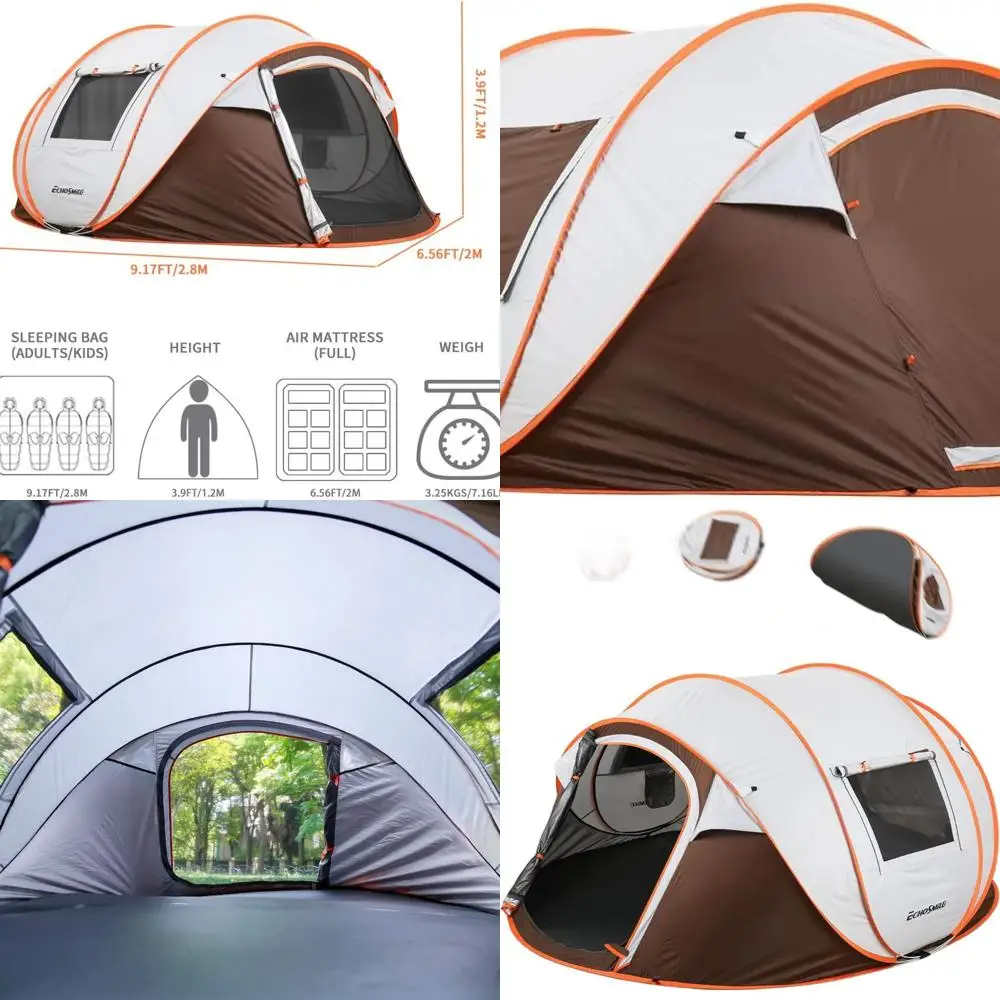 

Quick Setup Pop-Up Tent for 2-6 People, Waterproof Portable Dome Tent with Carry Bag