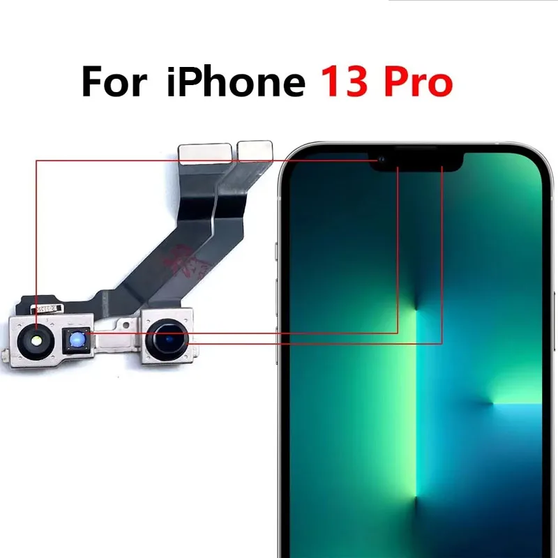 New Front Camera For iPhone X XR Xs XsMax 11 12 13 14 15 Pro 11Pro 12Pro 13Pro Max Mini Plus Flex Cable Facing Replacement Parts