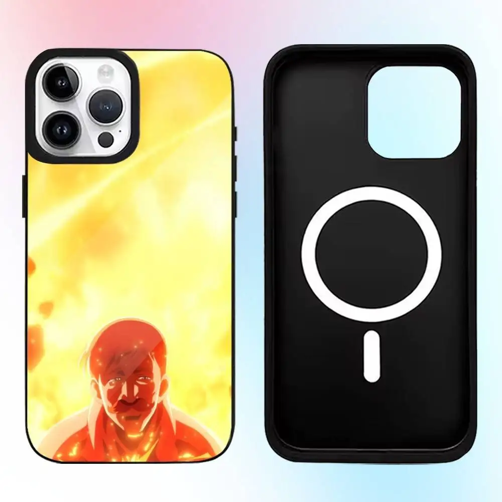 Comics E-Escanor A-Arrogant Handyhülle für iPhone17,16,15,14,13,12,11 Plus, Pro Max Magnetisches Magsafe Wireless Charging