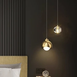 Lustre LED en cristal de luxe nordique, lampes suspendues à double tête, longue ligne, lampe de face pour la décoration intérieure, restaurant, bar, chambre à coucher