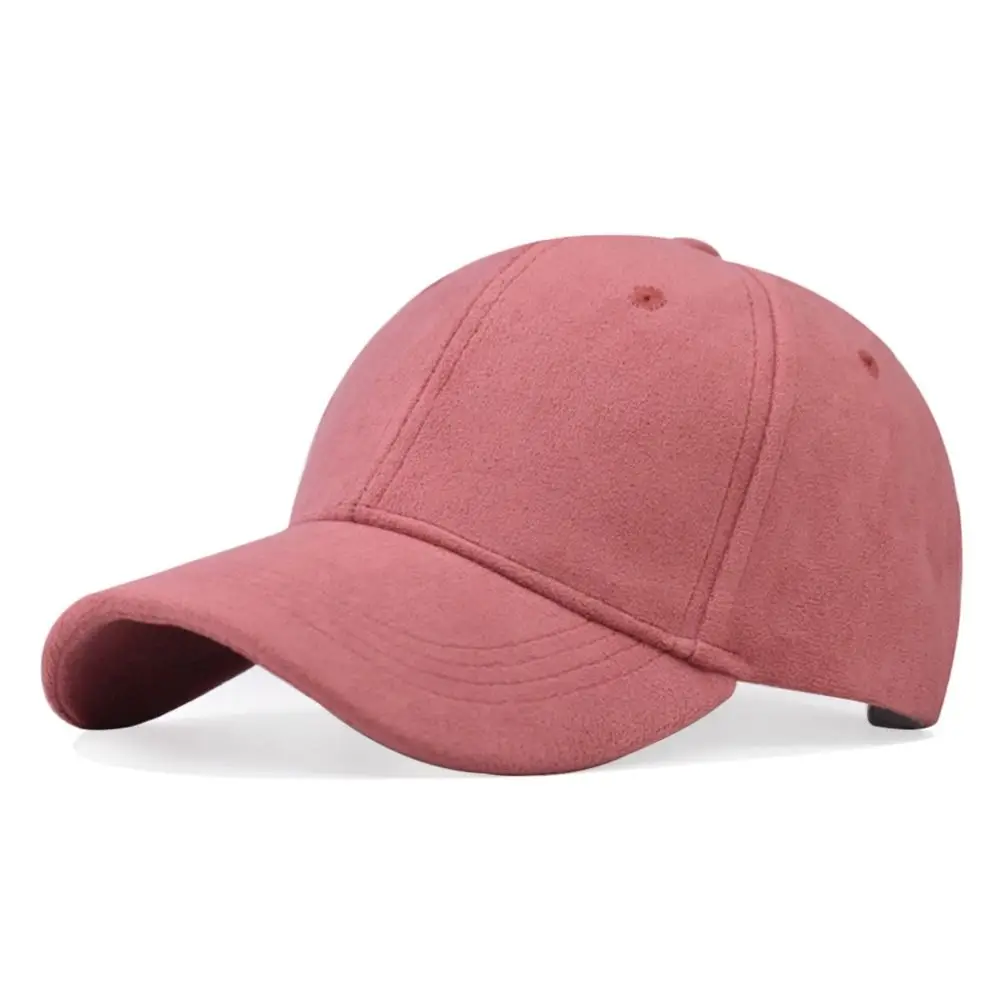 Casual Suede Baseball Cap Adjustable Warm Sun Hat Breathable Outdoor Visor Cap for Men Women