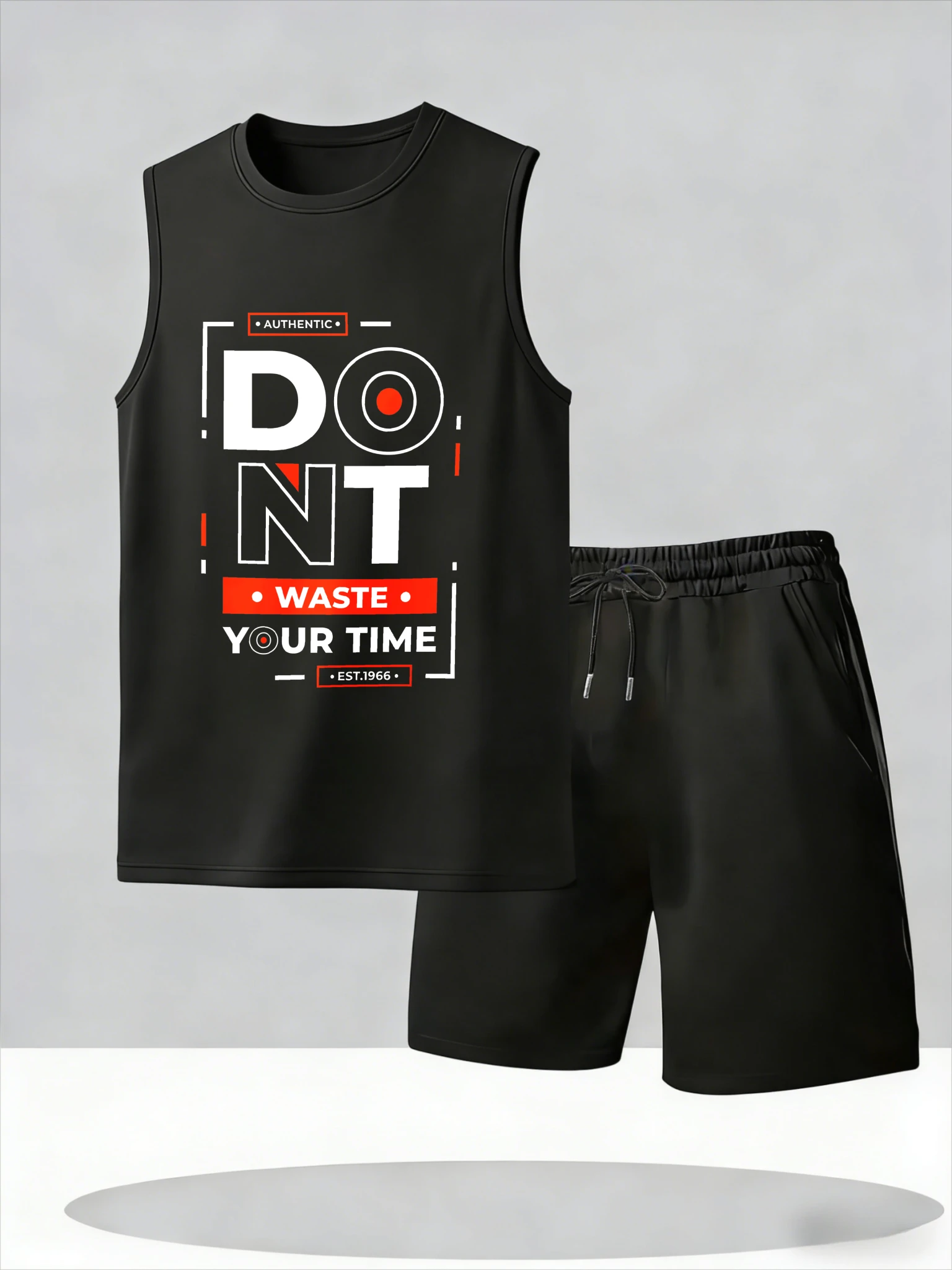 

Men's Tank Top Sets 2026 Summer Thin Quick Dry men's tracksuit beach crewneck seaside oversize Old money man Breathable sports