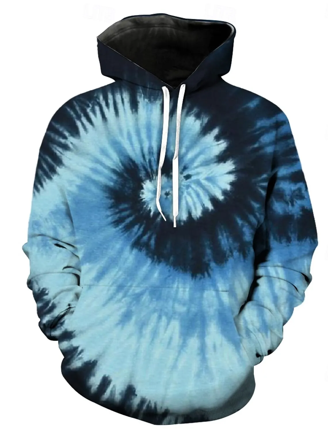 New Fashionable, Casual, Everyday Hoodie, Pullover, 3D Printing, Tie-Dye Print, Vintage, 1980s, 1970s, Men's Adult Makeup Party