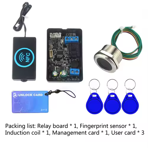Mobile phone NFC fingerprint relay control module DC10V-120V IC card induction access controller Switch locomotive car unlock - Image 6