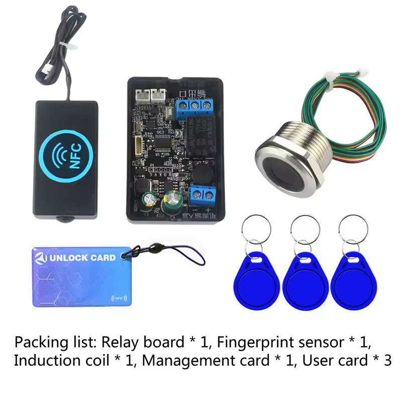 Mobile phone NFC fingerprint relay control module DC10V-120V IC card induction access controller Switch locomotive car unlock - Image 6