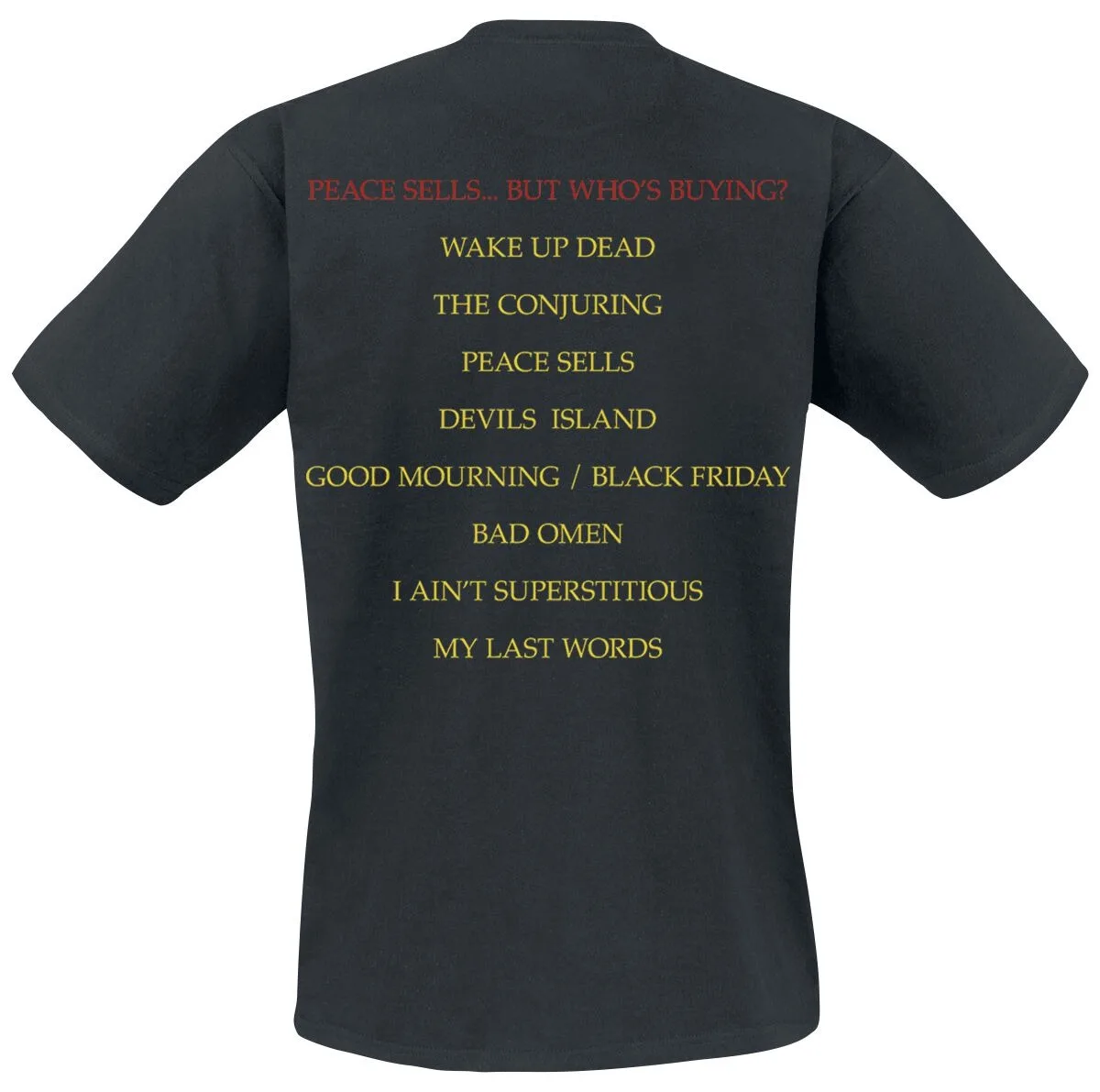 Megadeth Peace Sells Double Sided Print Cotton T-shirt Men Women Heavy Metal Band Logo & Tracklist Unisex Casual Tee