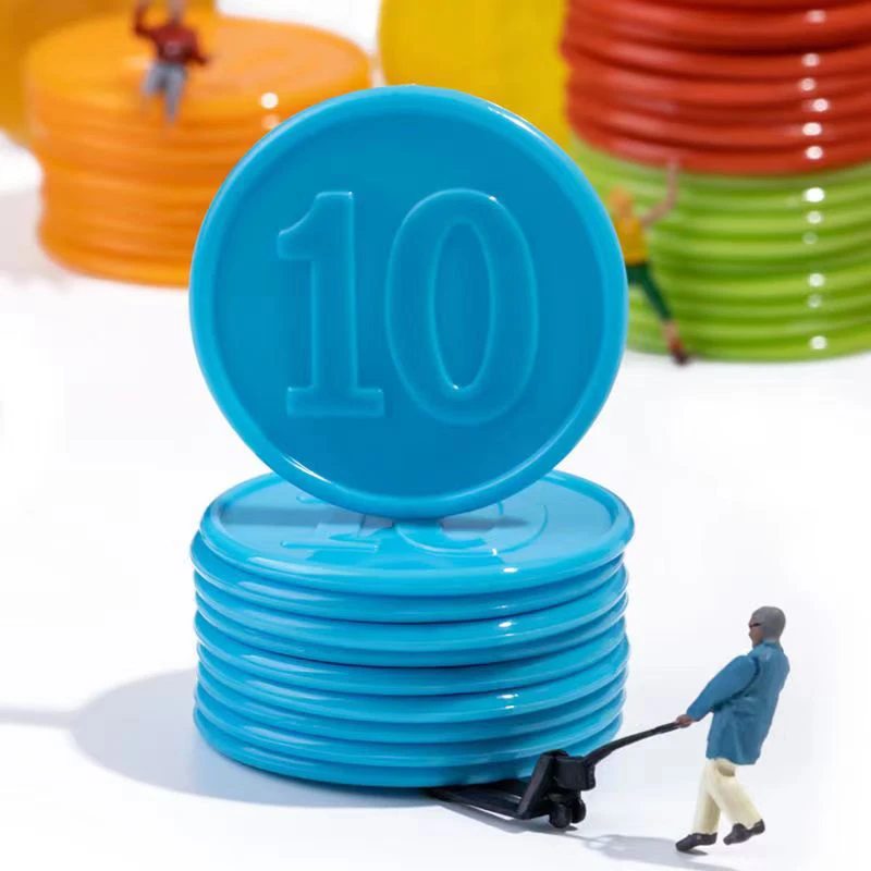 40 Fichas de Póker con Números, Marcadores de Conteo de 38MM, Juguetes Educativos de Matemáticas para Niños y Adultos, Accesorios para Juegos de Mesa