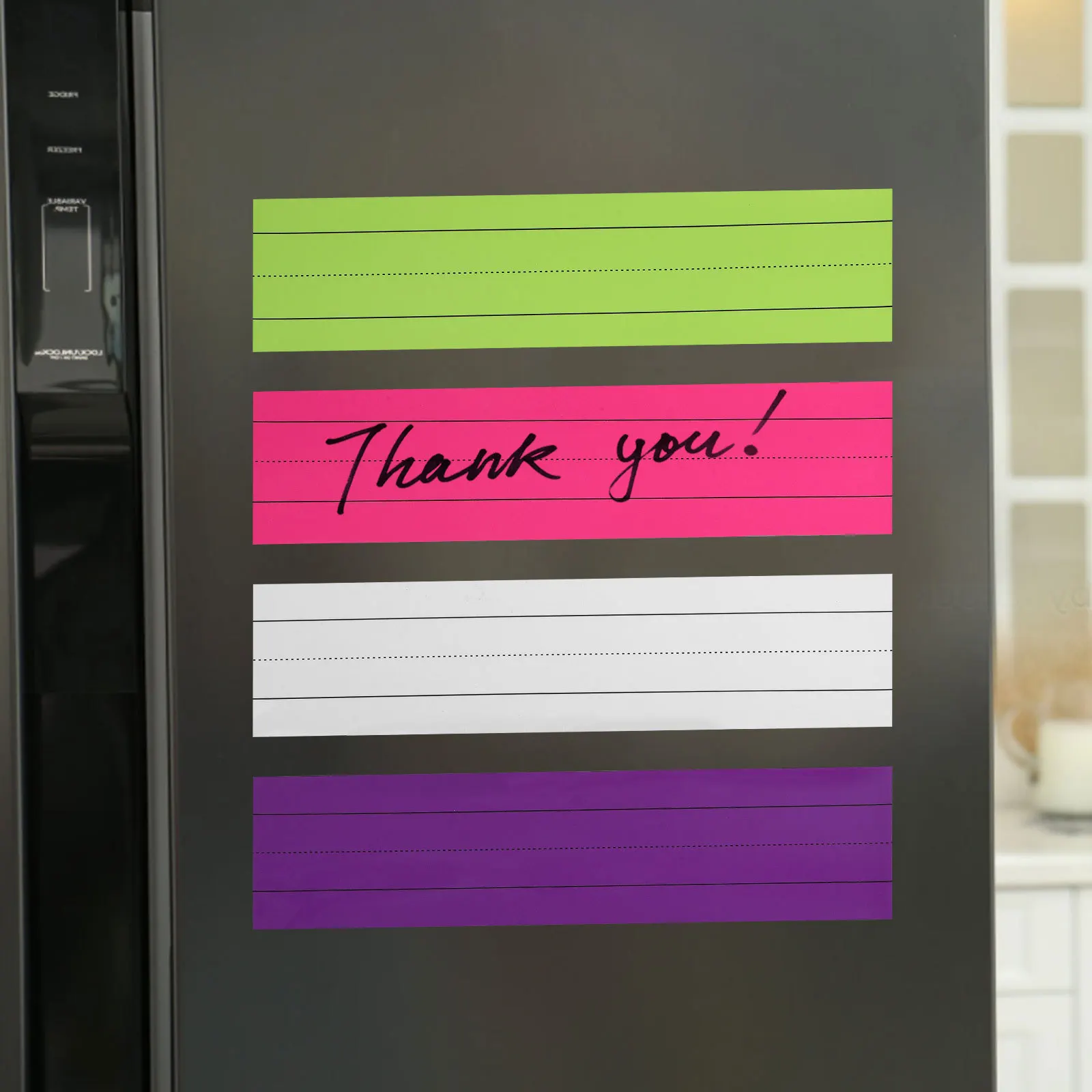 

4Pcs Magnetic Sentence Strips Large Dry Erase Reusable Strips for Teachers Classroom Whiteboard Magnet Stickers