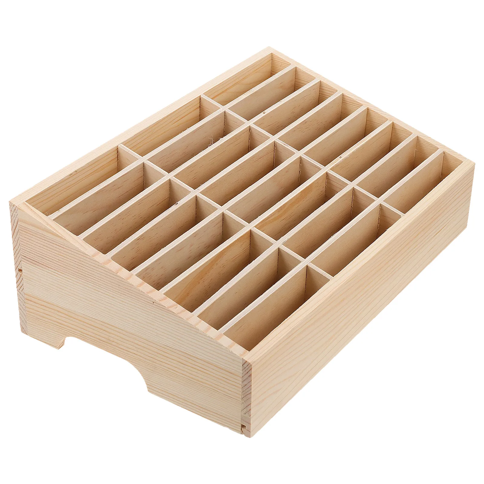 Wooden Multi Grid Phone Storage Box for Office Classroom Meeting Room Desktop Organizer with Smooth Finish