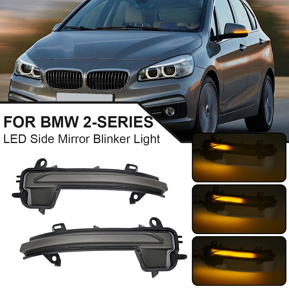 

2pcs Dynamic LED Side Mirror Lights For BMW 2-Series F45 Active Tourer LCI F46 Gran Tourer LCI X1 F48 2014 2015 2016 2017 2018