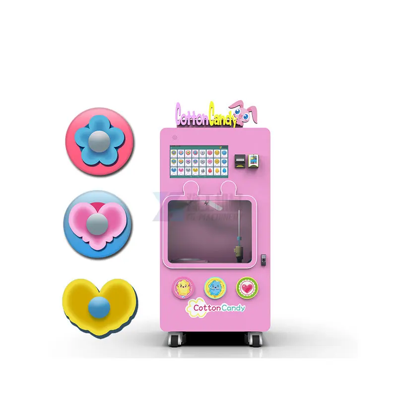 YG New Arrival Factory Direct Earn Money Fully Automatically Cotton Candy Machine Robot Floss Candy Making Vending Machine Party