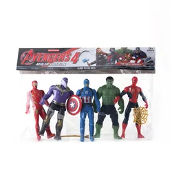 Figuras de acción de Spiderman, Hulk, Ironman, 5 piezas, figuras de acción de Anime para niños, juguetes para decorar, muñecos de película de los vengadores, regalos para niños