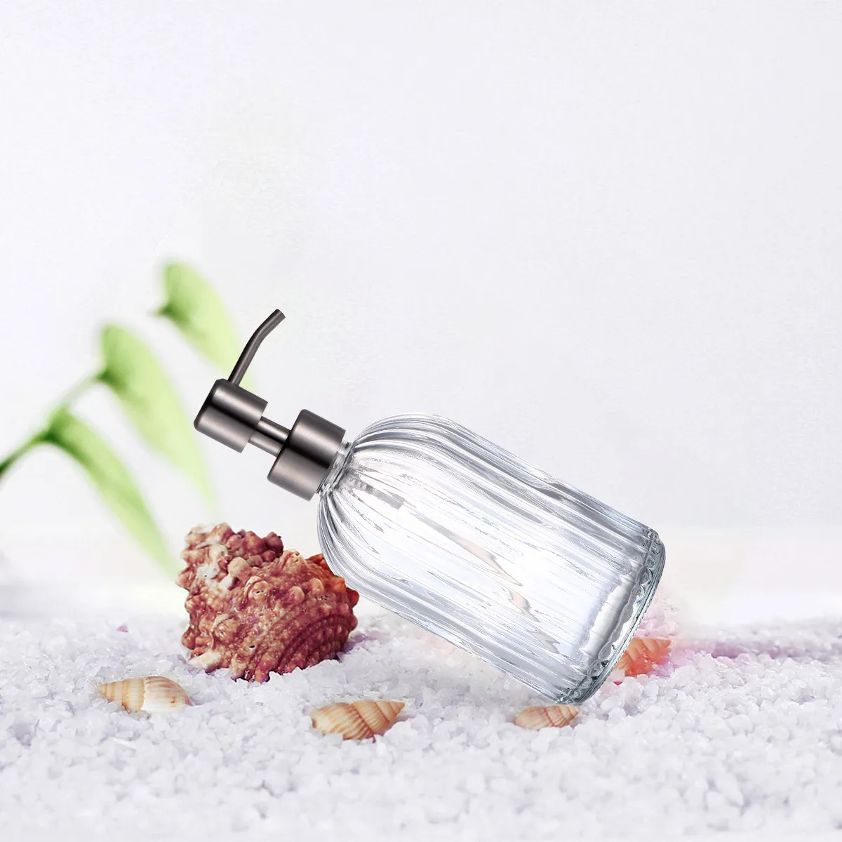 

1 шт. 400 мл стеклянная бутылка-дозатор с помпой для хранения лосьона и мыла, многоразовая, герметичная, для розлива