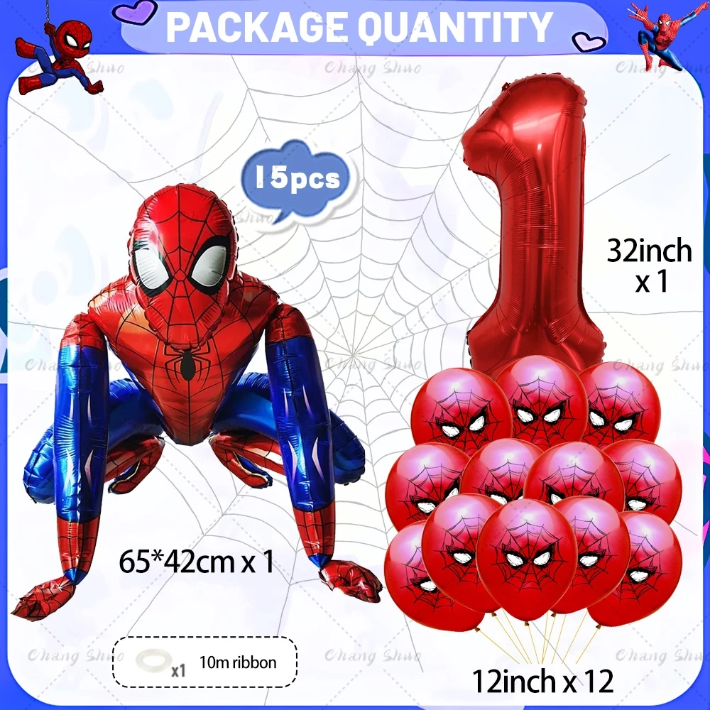 ﻿Superhero Theme Birthday Party Decorations Balloons Set 40in Number Spiderman Foil Ballon Baby Shower Air Globos Kids Boy Toys﻿