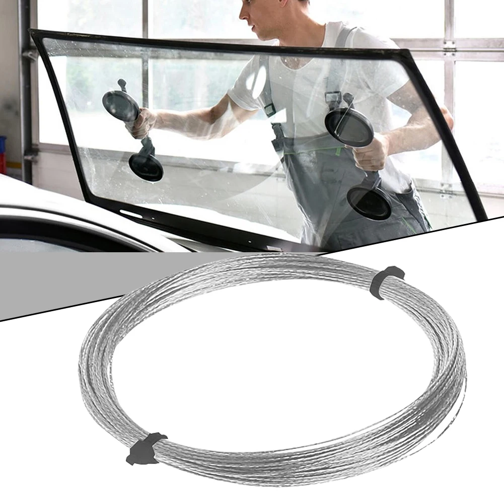 Braided Windshield Wire Saw Effortless Polyurethane Removal Car Windshield Wire Rope Efficient Cutting Auto Glass