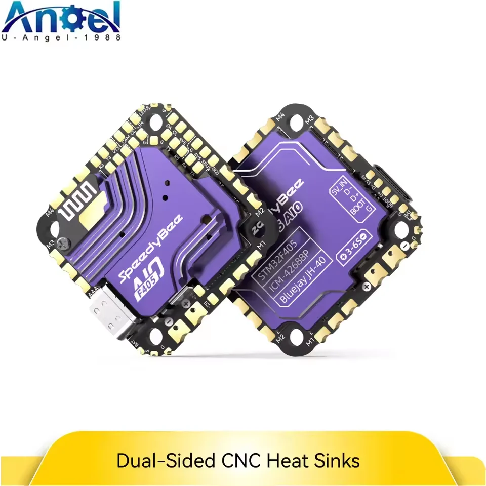 Speedybee F405 AIO Flight Controller 40A ESC BLUEJAY 3-6S for FPV Freestyle Drone, 5 Inch RC Quadcopter, 25.5x25.5mm, Betaflight