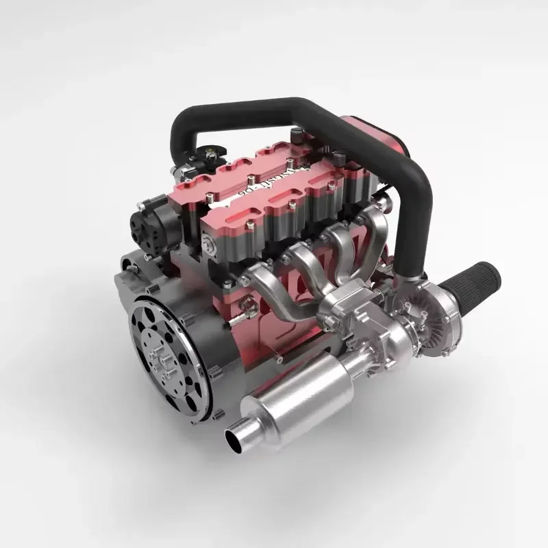 Nieuw D6 Benzine 4-cilindermotormodel Viertakt Metaal met Starterbasisset Motoraccessoires Model Gemodificeerd speelgoed