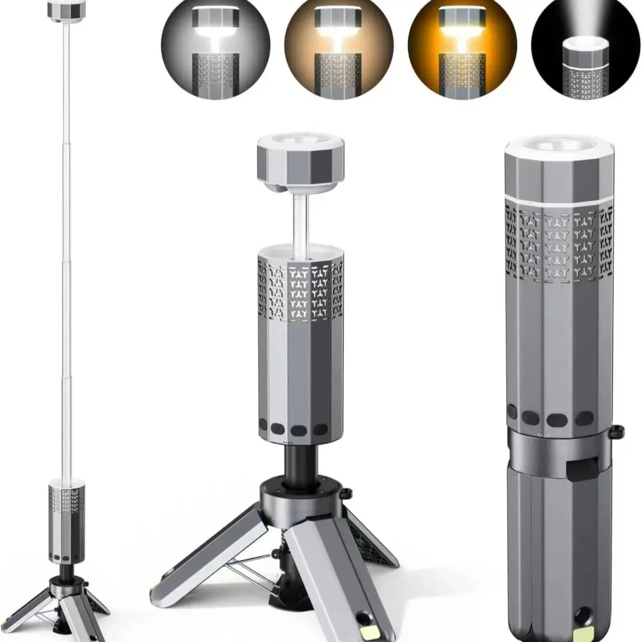 2025 New 13000mah Magnetic Portable Hiking Camping Fishing Flashlight Telescoping Camping Lantern Telescopic RV Camping Light
