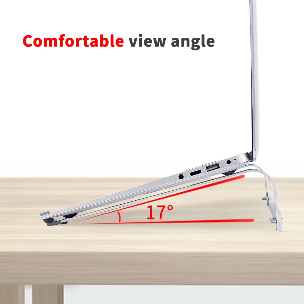 Luxury Aluminium Alloy Metal Laptop Stand Notebook Holder Cooler PC Bracket Riser Non-Slip Laptop Support for Macbook Pro Air