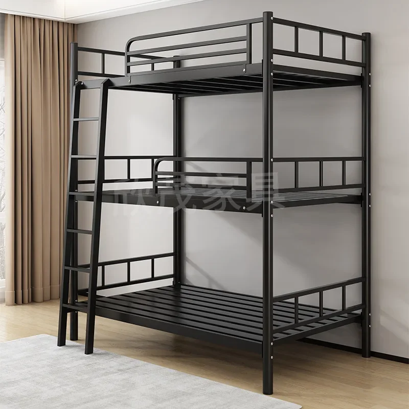 Factory Direct European Style Small Apartment Home Dormitory Metal Stabilized Student Wooden Storage Loft Bunk Bed with Desk